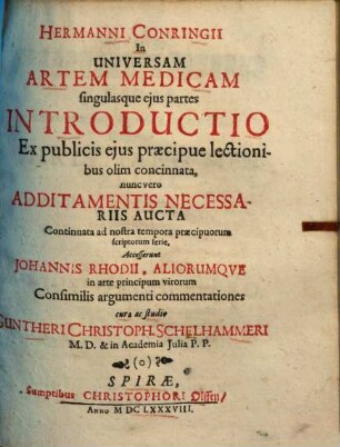 In universam artem medicam ... introductio