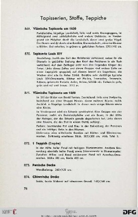 Tapisserien, Stoffe, Teppiche (Nr. 869-917)
