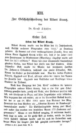 Zur Geschichtsschreibung des Albert Krantz.