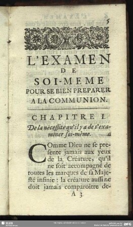 Chapitre I. De la nécessité qu´il y a de s´examiner soi-même
