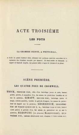 Acte troisième. Les fous
