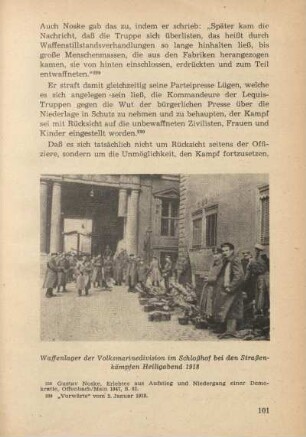 Waffenlager der Volksmarinedivision im Schloßhof bei den Straßenkämpfen Heiligabend 1918