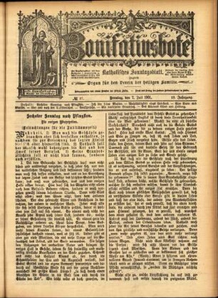 Erste Ausgabe vom Sonntag, den 07. Juli 1901.