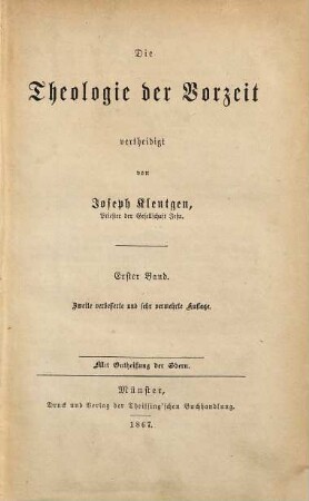 Die Theologie der Vorzeit, 1