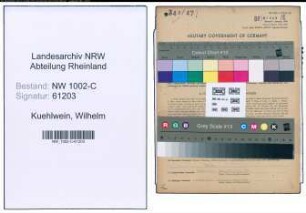 Entnazifizierung Wilhelm Kuehlwein, geb. 09.12.1911 (Betriebsleiter)