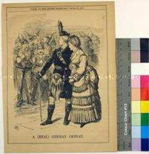 Karikatur aus dem "Punch" auf die verwitwete Königin Viktoria und ihren Diener John Brown (in englischer Sprache)