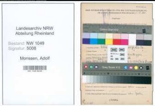 Entnazifizierung Adolf Monssen , geb. 01.05.1909 ()