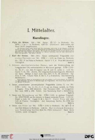 I. Mittelalter (Nr. 1-734)