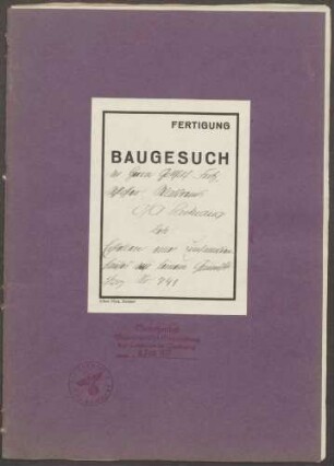 Fritz, Gotthilf, Schlosser Bau eines Einfamilienhauses