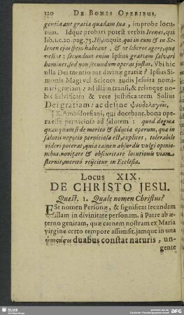 Locus XIX. De Christo Jesu