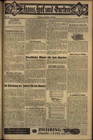 Zweite Ausgabe vom Freitag, den 20. April 1934.