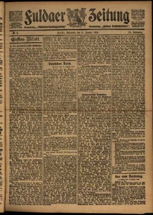 Erste Ausgabe vom Mittwoch, den 11. Januar 1905.