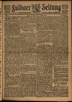 Erste Ausgabe vom Mittwoch, den 11. Januar 1905.