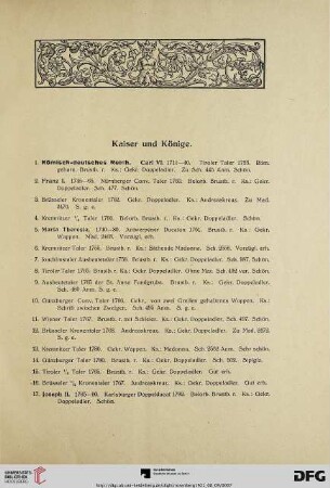 Kaiser und Könige (Nr. 1-80)