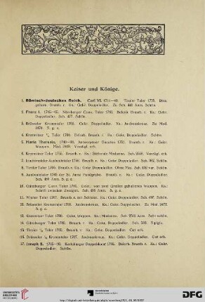 Kaiser und Könige (Nr. 1-80)
