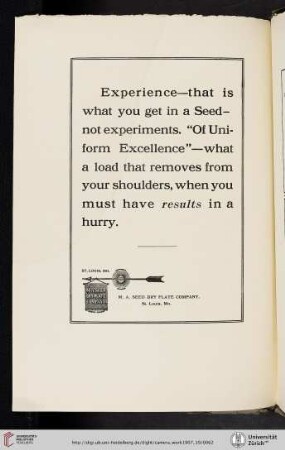 M. A. [Miles Ainscoe] Seed Dry Plate Company [Dry Plates]