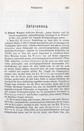 291-293 Entgegnung