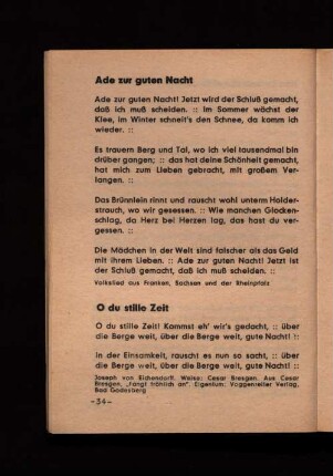 Ade zur guten Nacht