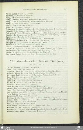 XXI. Niederrheinischer Bezirksverein.
