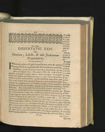 Dissertatio XXIV. De Citatione, Libello, & aliis Iudiciorum Praeparatoriis.
