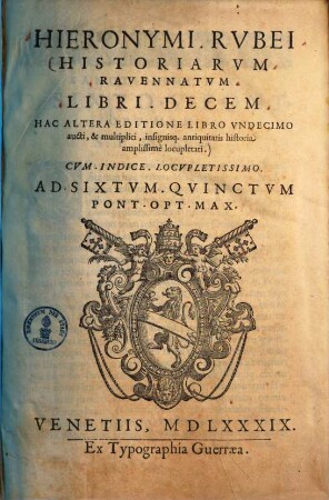 Historiarum Ravennatum libri decem .