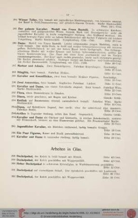 Arbeiten in Glas (Nr. 298-398)