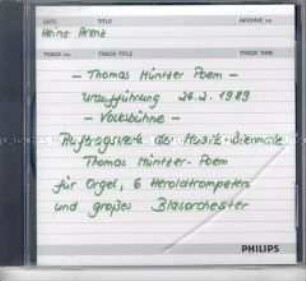 Mitschnitt der Uraufführung des Thomas-Müntzer-Poems