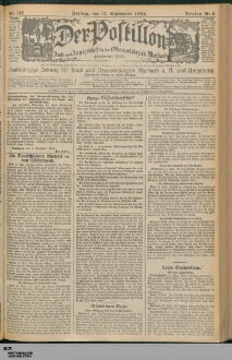 Der Postillon : Amts- und Anzeigeblatt für den Oberamtsbezirk Marbach : unabhängige Zeitung für Stadt und Oberamtsbezirk Marbach a.N. und Umgebung