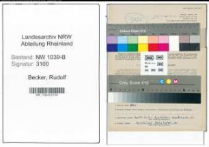 Entnazifizierung Rudolf Becker , geb. 17.03.1897 (Angestellter)