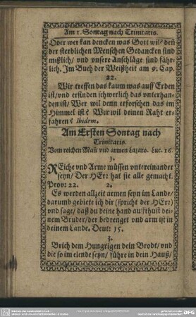 Am Ersten Sontag nach Trinitatis
