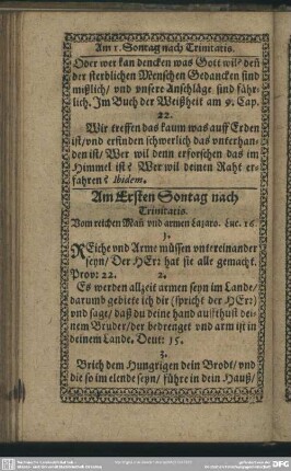 Am Ersten Sontag nach Trinitatis