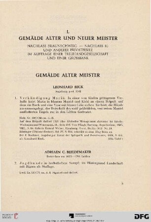 Gemälde Alter Meister (Nr. 1-51)
