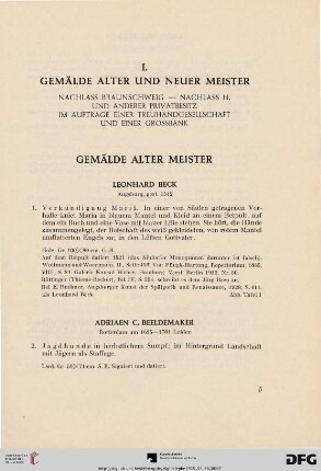 Gemälde Alter Meister (Nr. 1-51)
