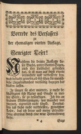 Vorrede des Verfassers zu der ehemaligen vierten Auflage. Geneigter Leser!