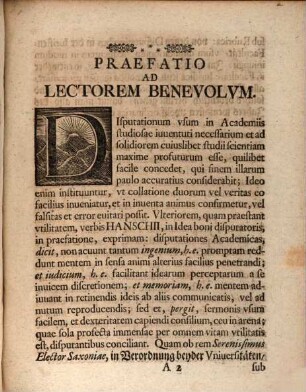 Priora decem programmata, quibus antea lectiones suas intimavit ... per modum publ. disputationis ... proposita