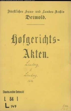 Limberg, Anneke gegen Johann Limberg zu Ehrsen - Schuldforderung