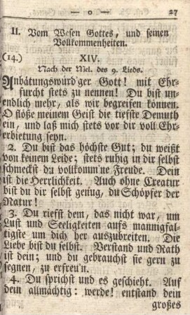 II. Vom Wesen Gottes, und seinen Vollkommenheiten.