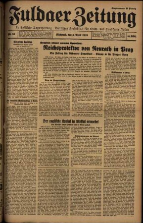 Ausgabe vom Mittwoch, den 05. April 1939.