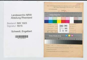 Entnazifizierung Engelbert Schwedt , geb. 13.03.1906 (Steuersekretaer)