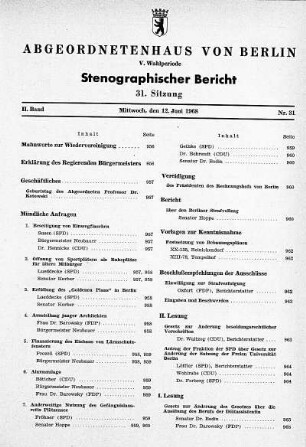 Nr. 31, 12. Juni 1968