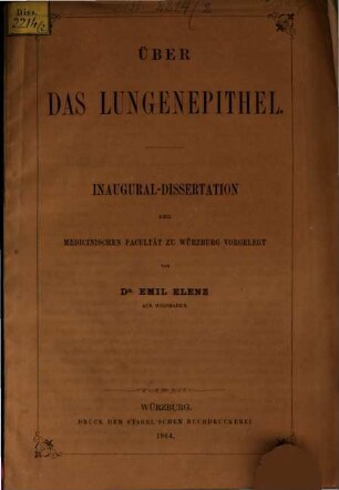Über das Lungenepithel