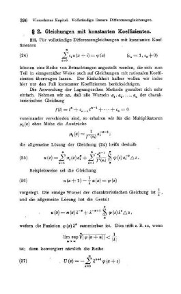§ 2. Gleichungen mit konstanten Koeffizienten.