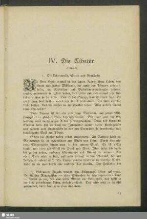 IV. Die Tibeter