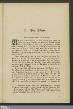 IV. Die Tibeter