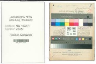 Entnazifizierung Margarete Roemer , geb. 23.05.1896 (Lehrerin)
