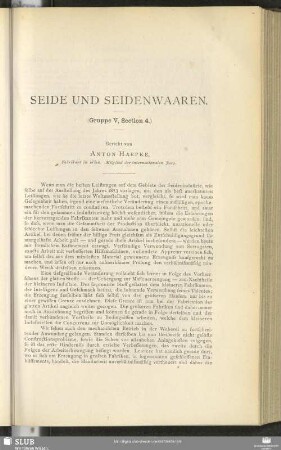 Seide Und Seidenwaaren