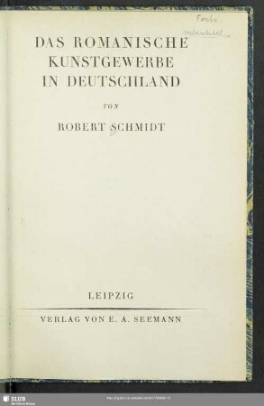 Das romanische Kunstgewerbe in Deutschland