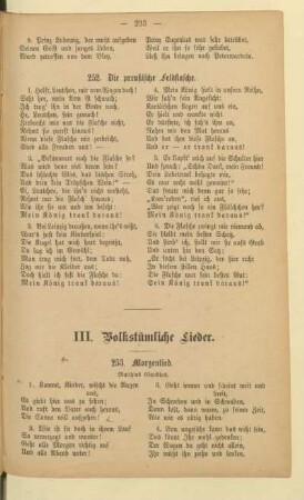 III. Volkstümliche Lieder.