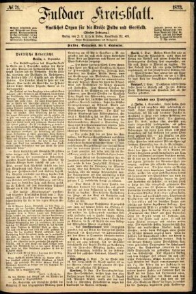 Ausgabe vom Samstag, den 06. September 1873.