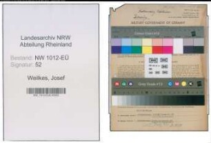 Entnazifizierung Josef Weilkes , geb. 03.04.1887 (Oberinspektor)